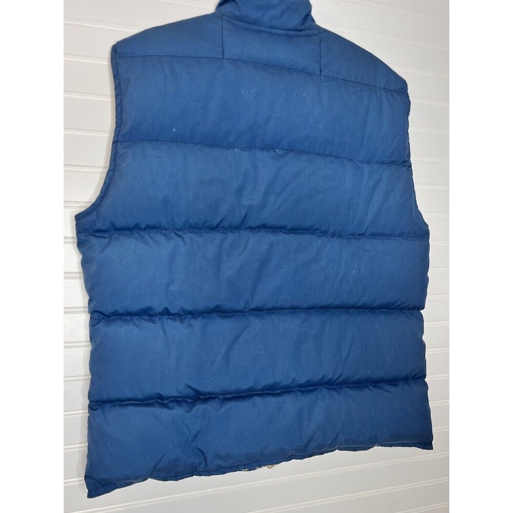 Eddie Bauer Down Puffer Vest Large Vintage 80s Outdoors Hiking Mens Blue - Picture 14 of 16
